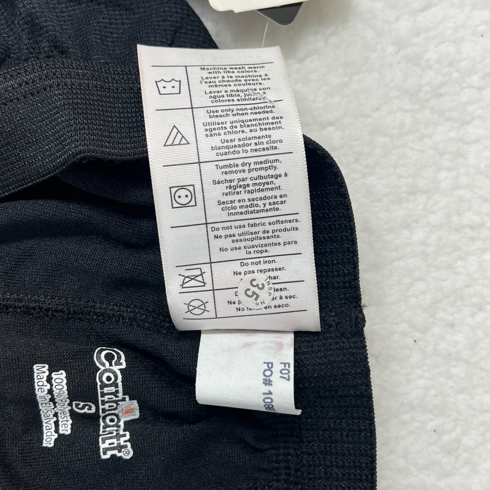 Carhartt Heavyweight Thermal Polyester Crewneck Bottom Black Men's Sz S VTG NWT - Picture 7 of 16